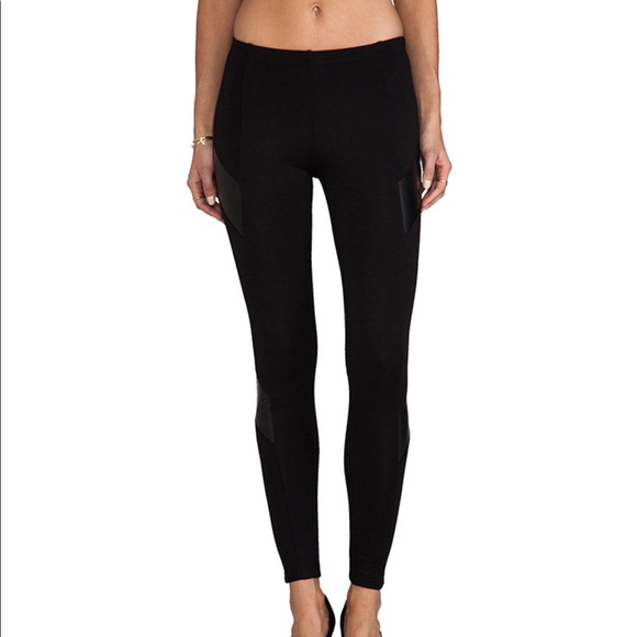 Amanda Uprichard Pants - Amanda Uprichard Ponte Leggings faux leather L
